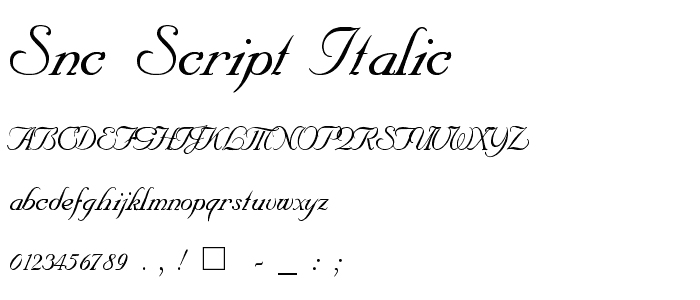 SNC Script Italic font